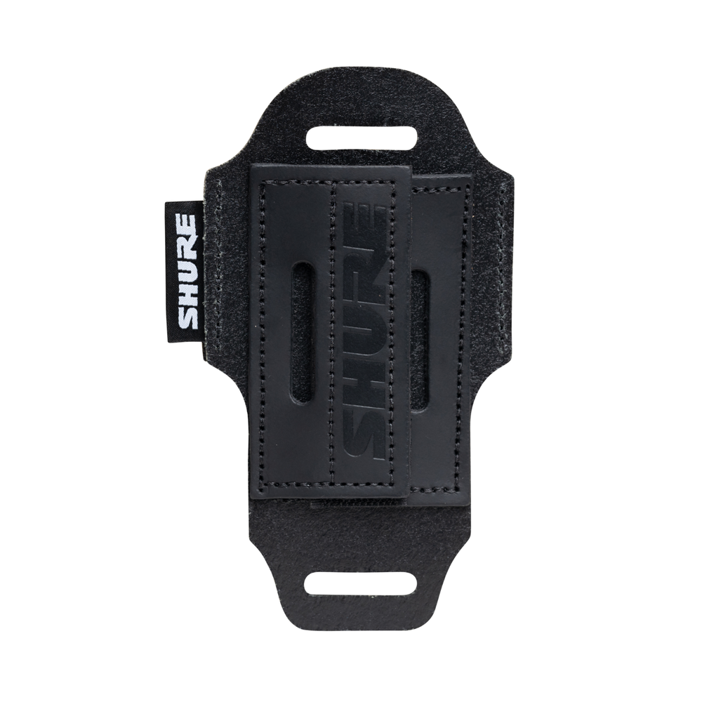 Shure by Gator Premium Black Leather Wireless Bodypack Transmitter Pouch