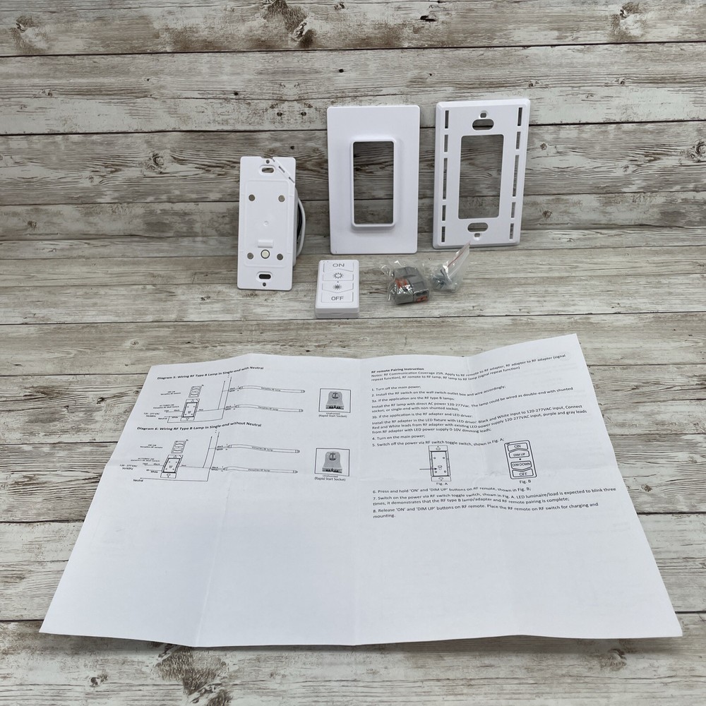 NEW Espen Technology VRF-WM-2W VersaDim RF Control System Wall Switch W/ REMOTE