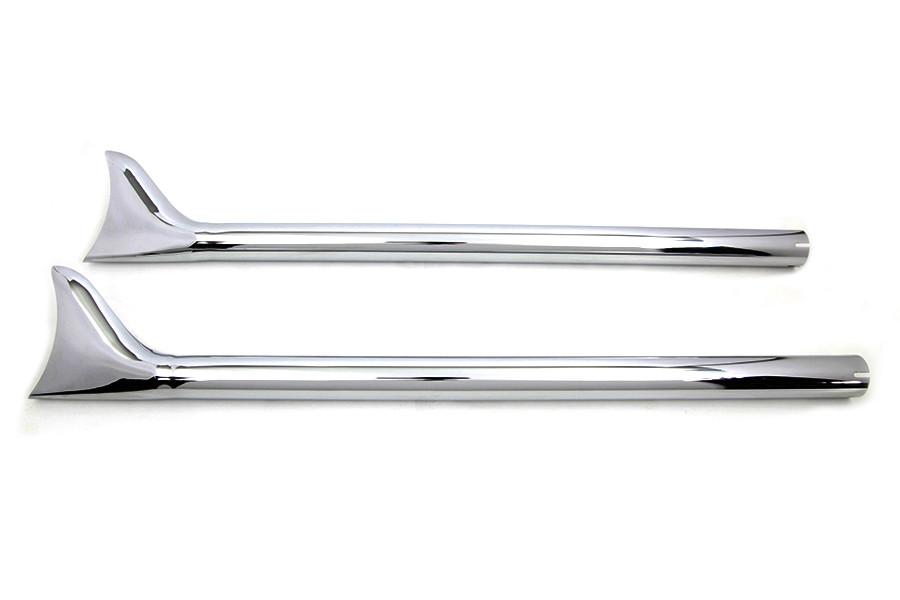 36 inch Straight Fishtail Extension Set Chrome fits Harley Davidson