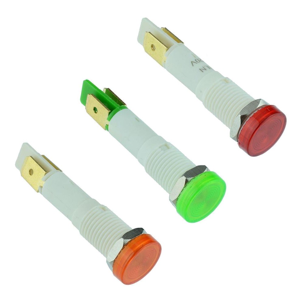 3 Pack Red Green Yellow 10mm Panel Indicator 220V