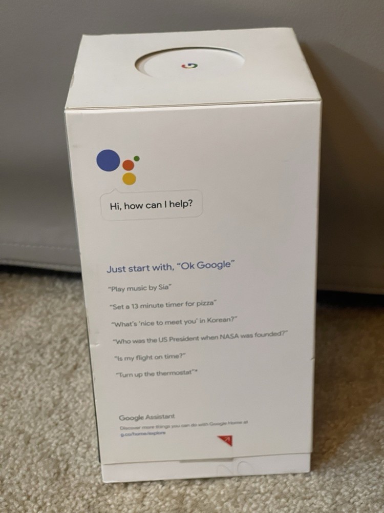 Google Home Assistant Smart Speaker (1st Gen) – White/Gray