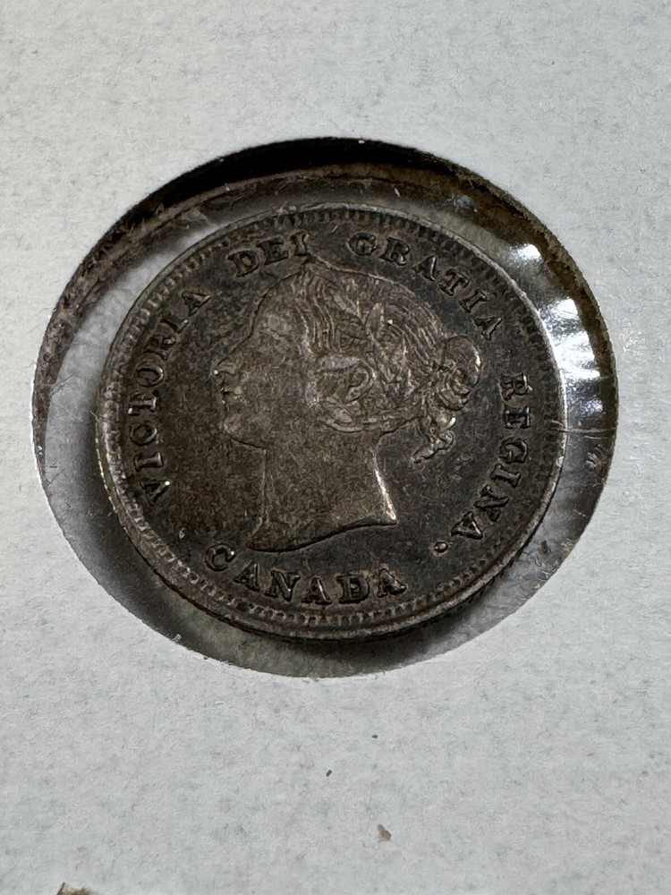 1896 Canada 5 Cents Small Silver Coin