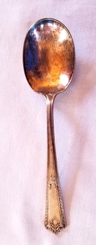 1926 Paisley Pattern Relish Sugar Serving Spoon Silver Plate Rogers IS Flatware