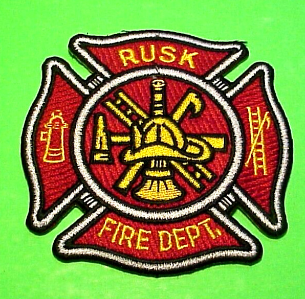 RUSK  TEXAS  TX  3" FIRE DEPT. PATCH  FREE SHIPPING!!!