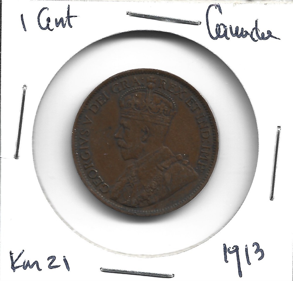 World Coins - Canada 1 Cent 1913 Coin KM# 21