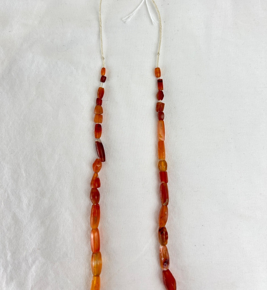 Ancient Bactrian Banded Agate and Carnelian Beads