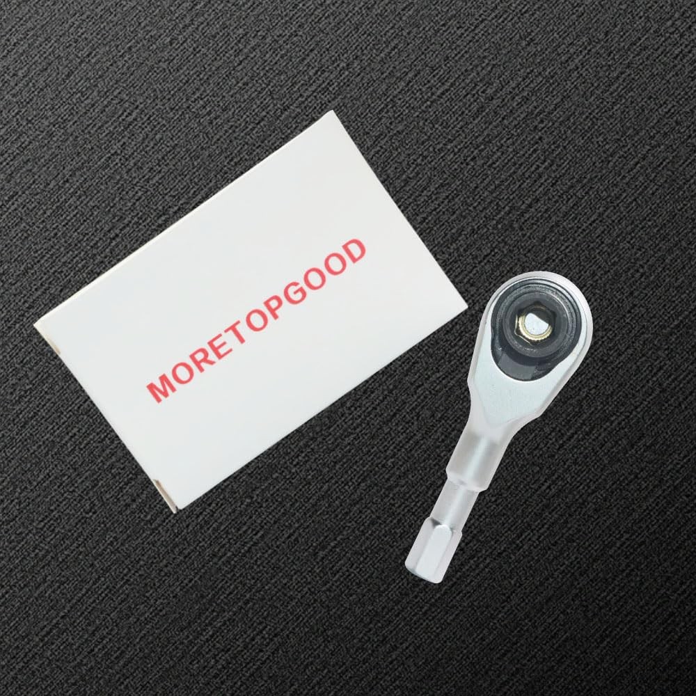 MORETOPGOOD Hex Mini Ratchet Wrench - 1/4" Bits Adapters, 72-Tooth Silver