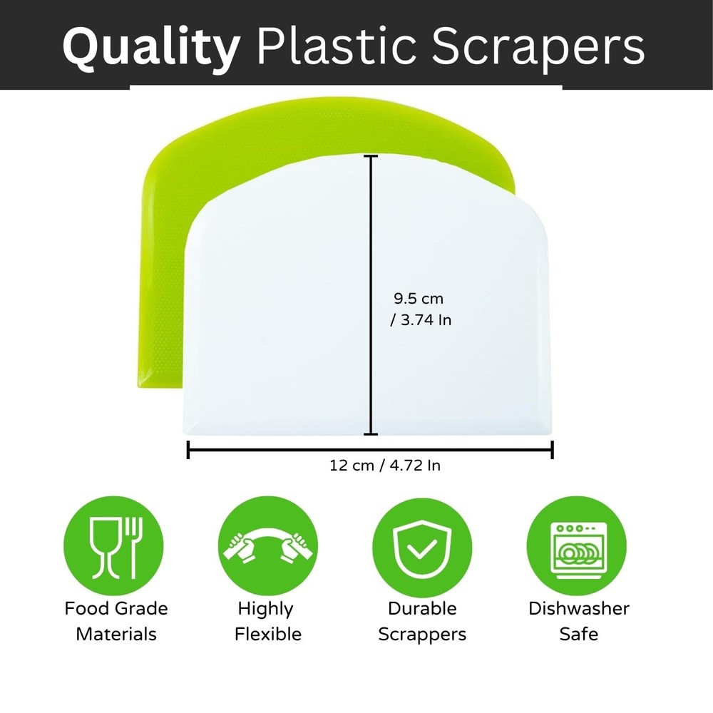 Dough Scraper & Bench Scraper Kitchen – Stainless Steel Sourdough Tools – Dou...