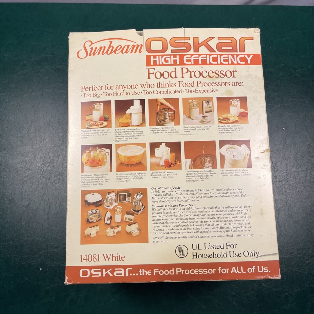 Original Sunbeam OSKAR 14081 Mini Food Processor With Complete Accessories
