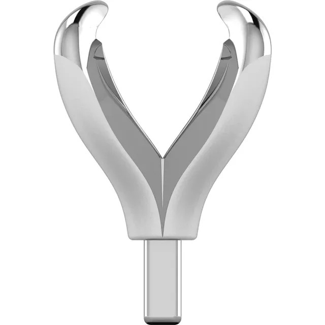14K White Gold Unset Oval 4-Prong Pre Notched Claw Peg Setting