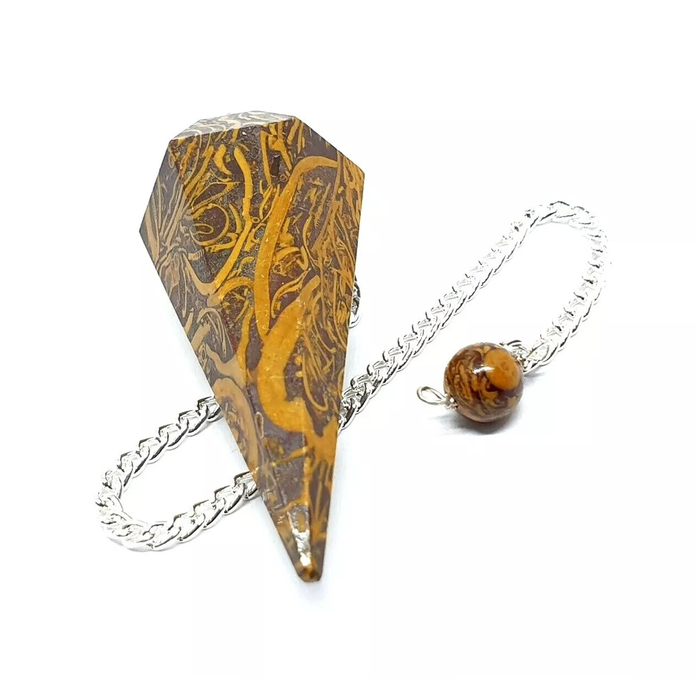 Miriam Jasper Pendulum Point Marium Dowser Calligraphy Stone Divination Tool