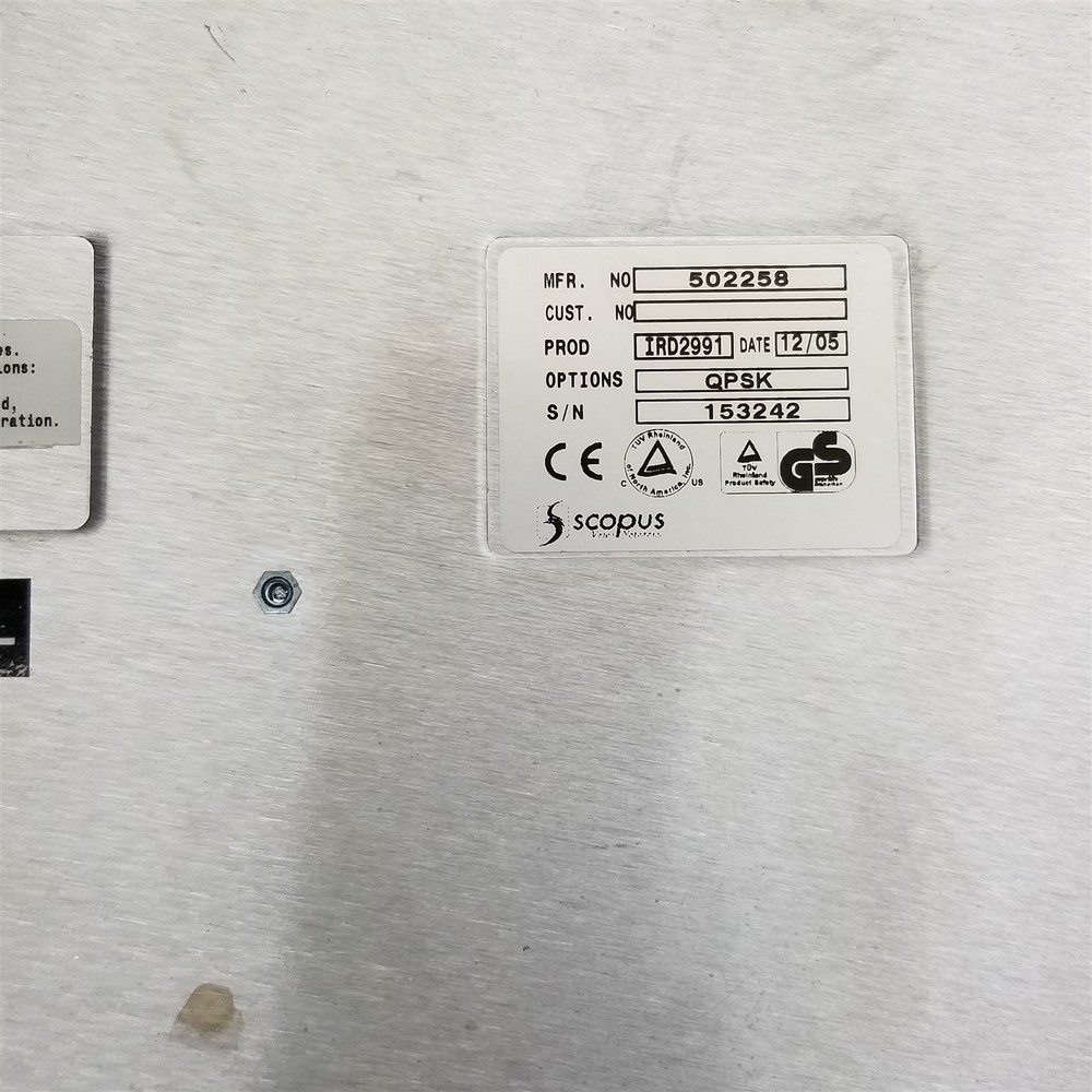 Harmonic IRD-2900 Professional Integrated Decoder/Receiver Scopus IRD-2991 Rev D
