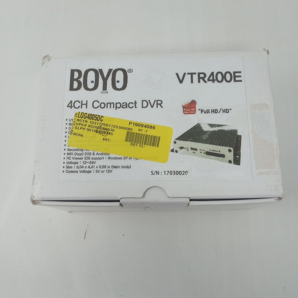 BOYO VTR400E 4CH Compact DVR Black Box NOS (Open Box)