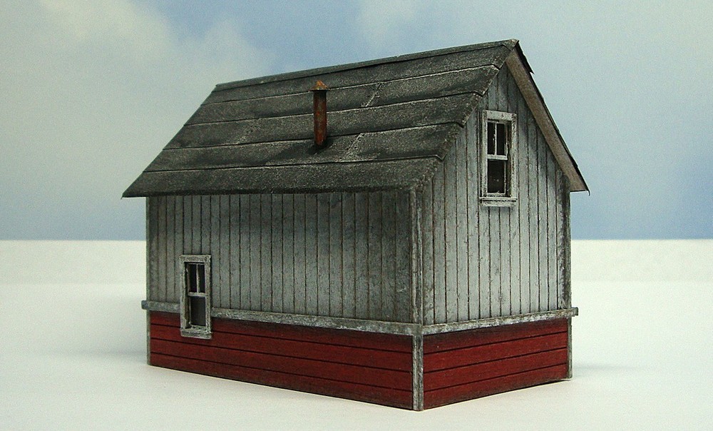 HO scale built wood model Yard Shed