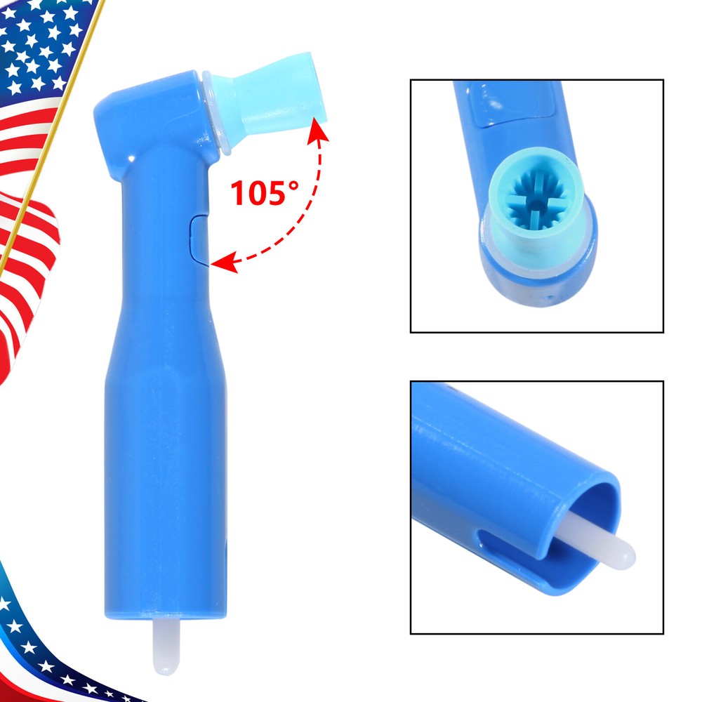 100pcs Dental Disposable Pro Angle Prophy Angles Cup Blue Color New 105°