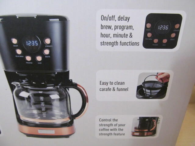 Haden 12 Cup Programmable Coffee Machine 75075, Black