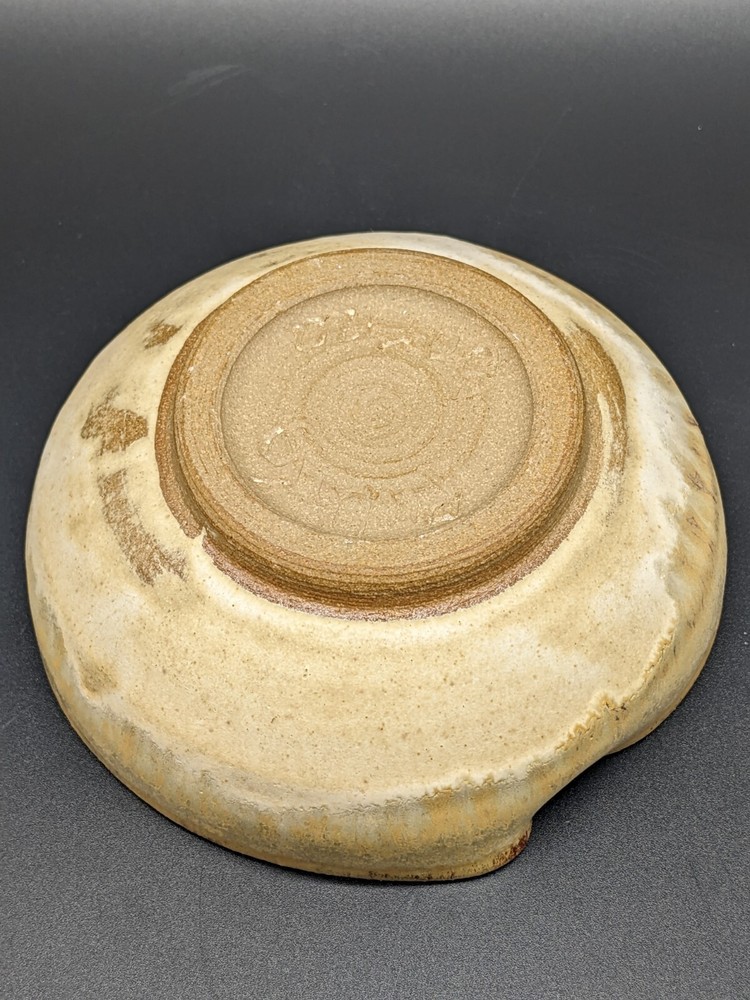 Handmade Studio Pottery Bowl Trinket Dish Folded Edge Asymmetric