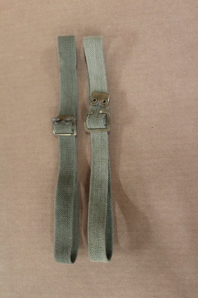 2 Canvas Wool Blanket straps, Back pack, Sleeping Pad, bed roll Army #Bin1