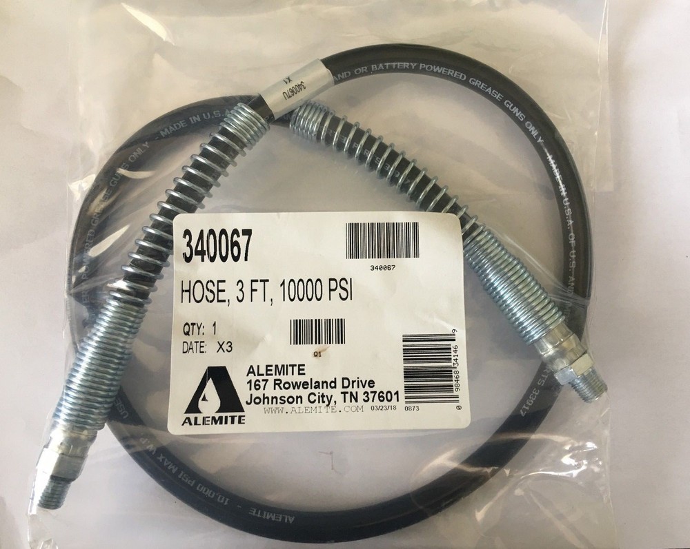 340067 3 FT ALEMITE Grease Hose Assembly-1000PSI