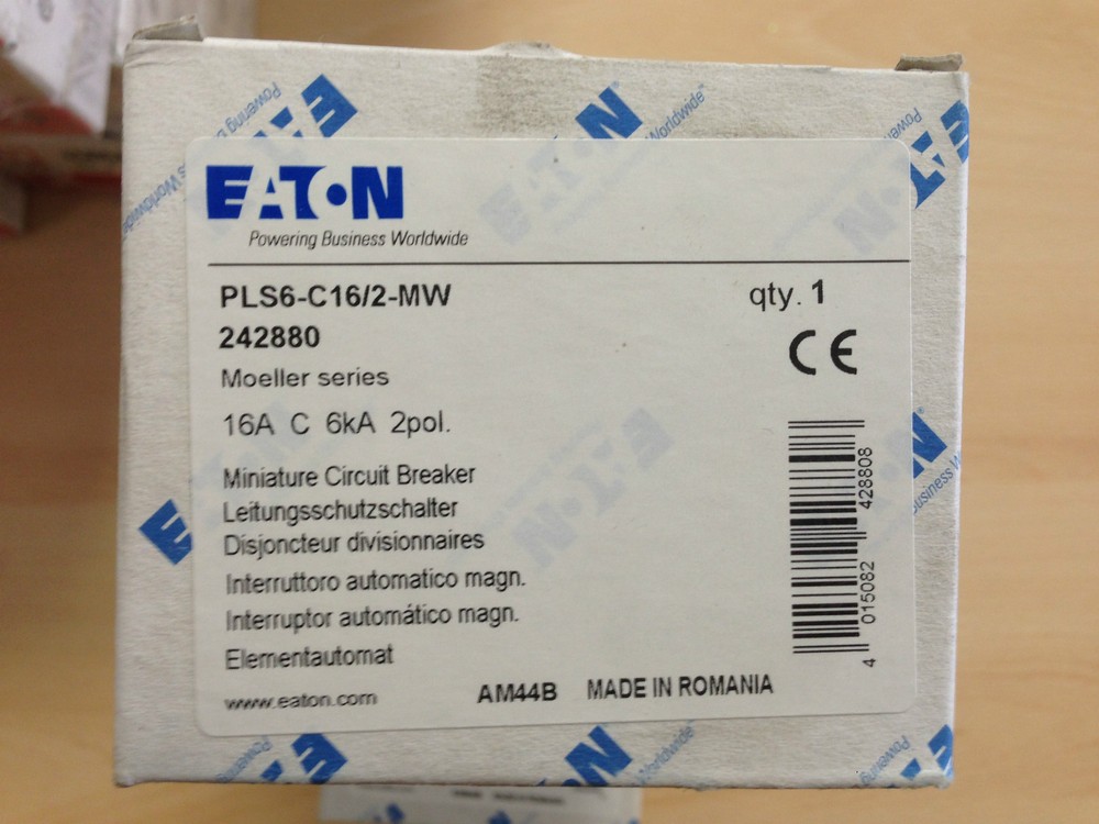 MAGNETOTHERMAL SWITCH EATON 242880 2P 16A 2 Modules 6KA