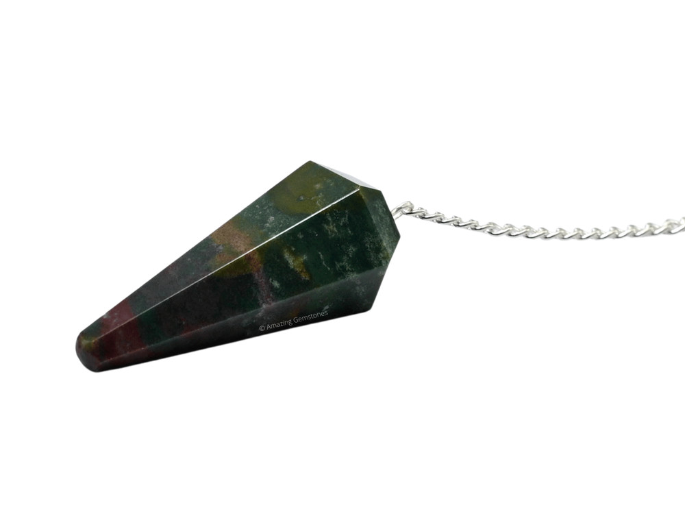 Bloodstone Dowsing Crystal Pendulum