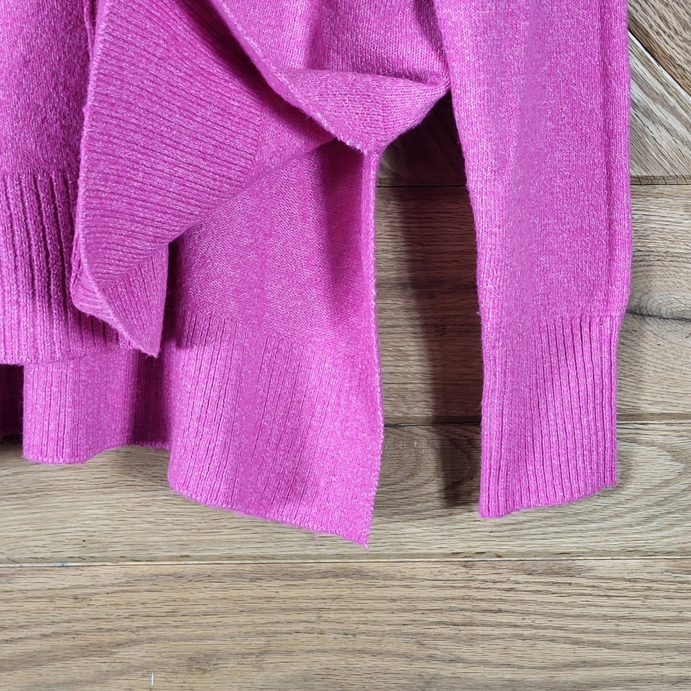 Tahari Sweater Womens Medium Mock Neck High Low Hem Pullover Pink