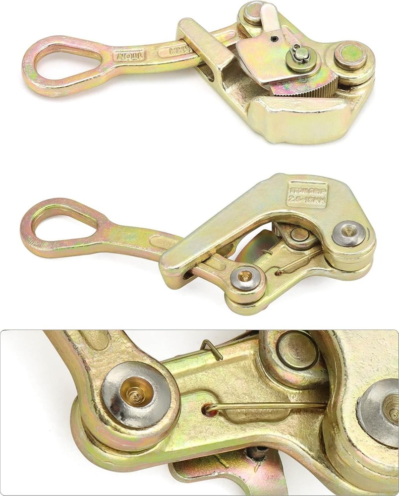 2 Pack 1 T Cable Grip Wire Grip Steel Rope Jaw Puller for Wire Rope, Pulling ...