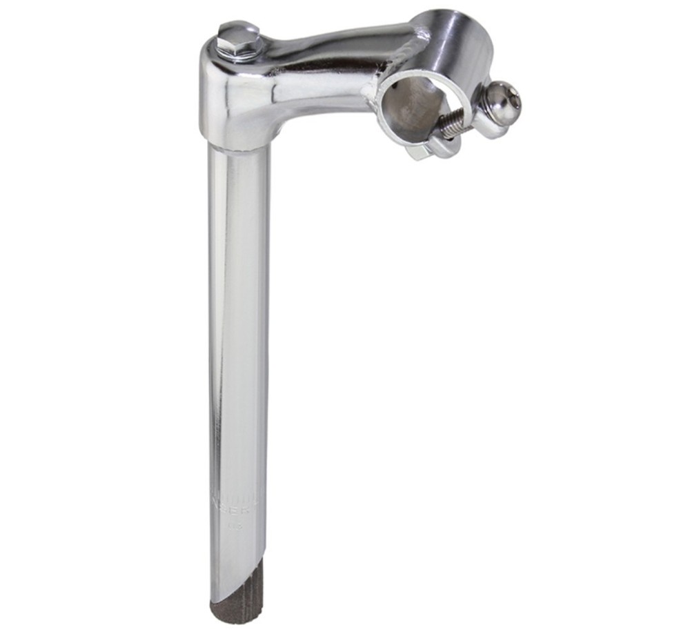BICYCLE HANDLE BAR  GOOSE NECK/STEM TALL,  12 LONG,   22.2mm