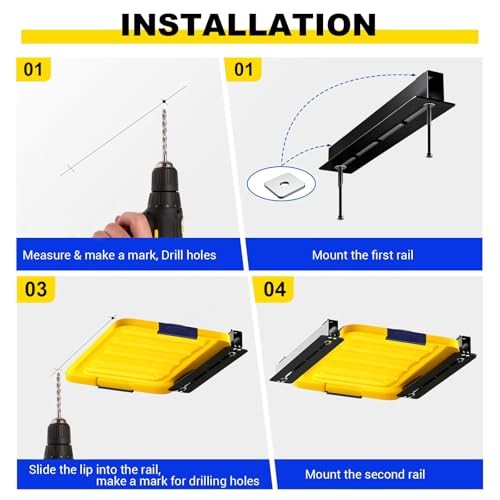 Yuleimy Overhead Garage Storage Rack 6-Pack - Heavy Duty Garage Ceiling 6 Pack