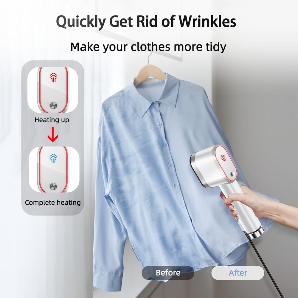 Versatile Mini Fabric Steamer: Vertical & Horizontal Steam, Leak-Free Design