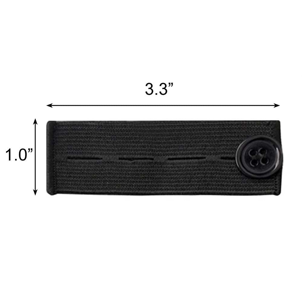 BlingKingdom 5pcs Adjustable Elastic Button Extender Waist 30 Regular, Black