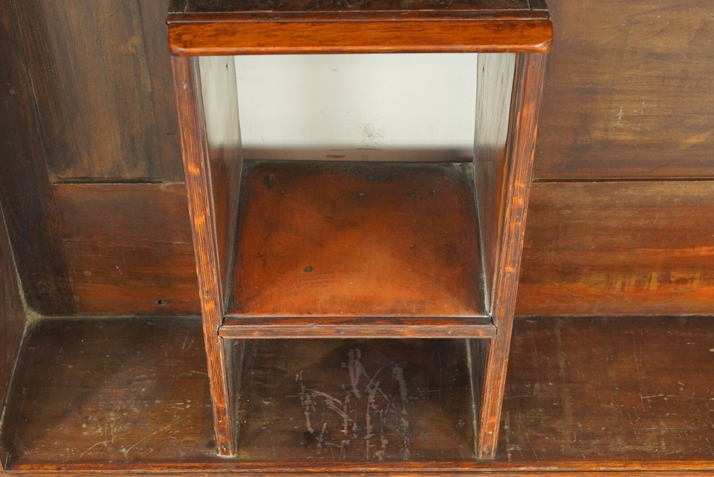 Reclaimed 4 Shelf Dark Wood Built in Library Bookcase