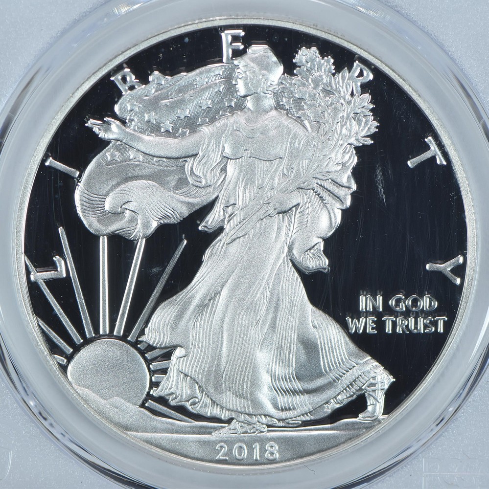 2018-S American Silver Eagle PR70 DCAM PCGS Blue Label