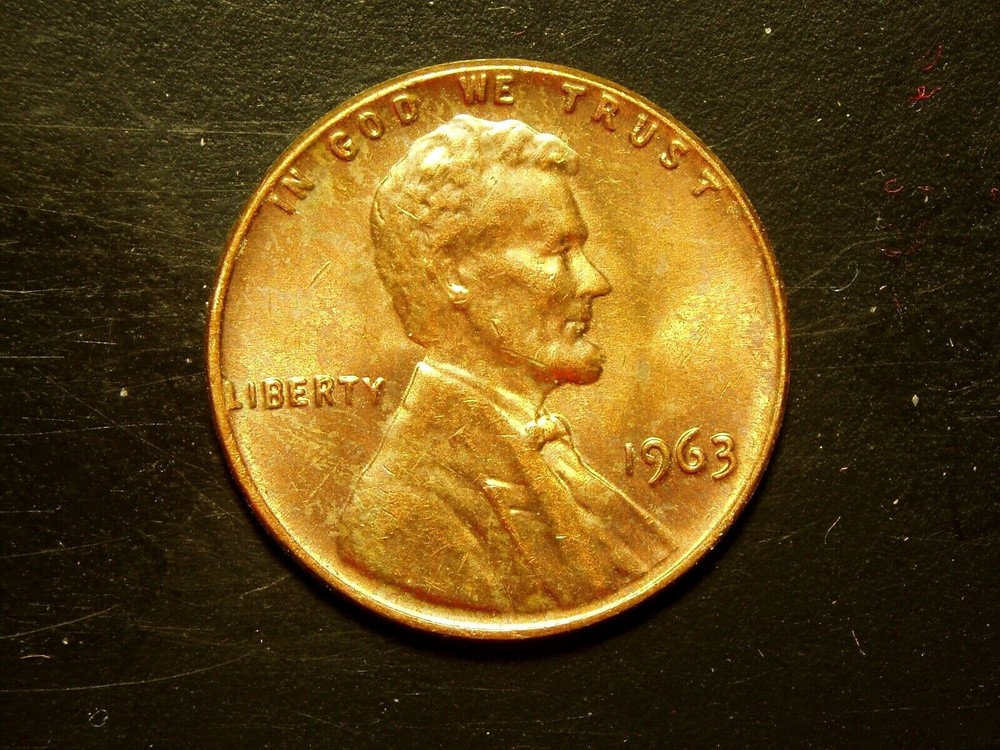 1963 ONE AU LINCOLN MEMORIAL CENT #5