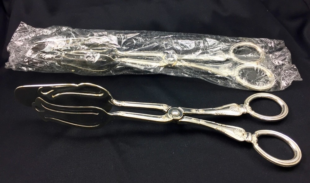 FB Rogers silverplated tongs serveware - pair