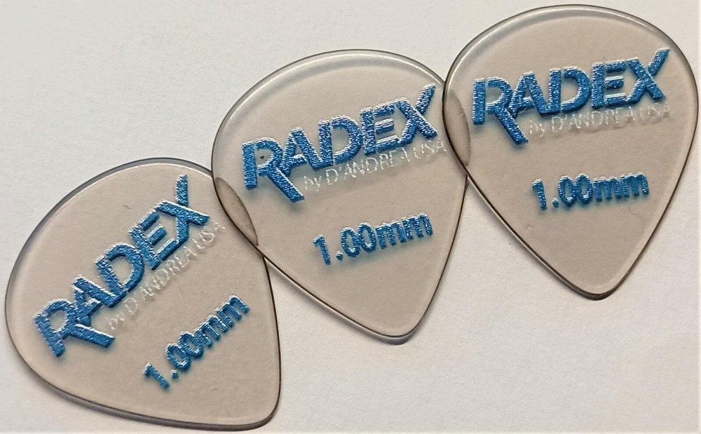 D'Andrea Radex RDX 551 shape Smoke.100MM a2 Guitar Picks 3 pack