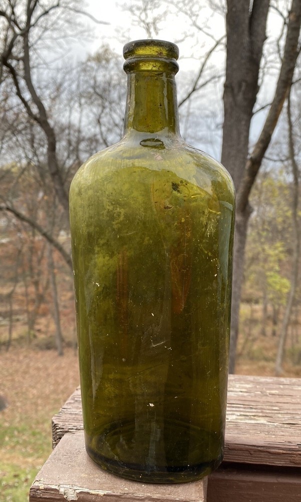Large Green Scotch Whiskey Flask