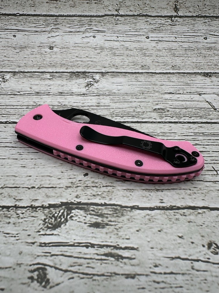 spyderco tenacious scales With Back Spacer Pink