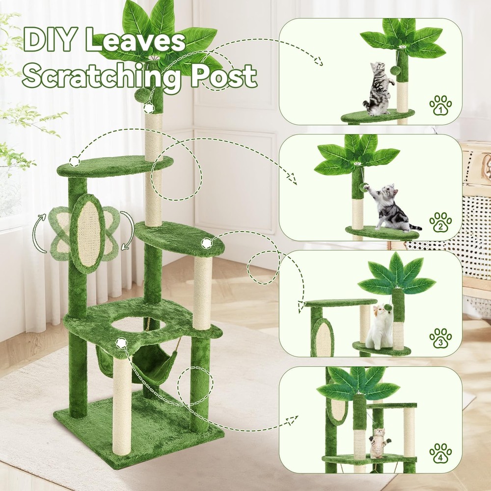 Large Cat Tree Tower with Hammock Scratching Posts