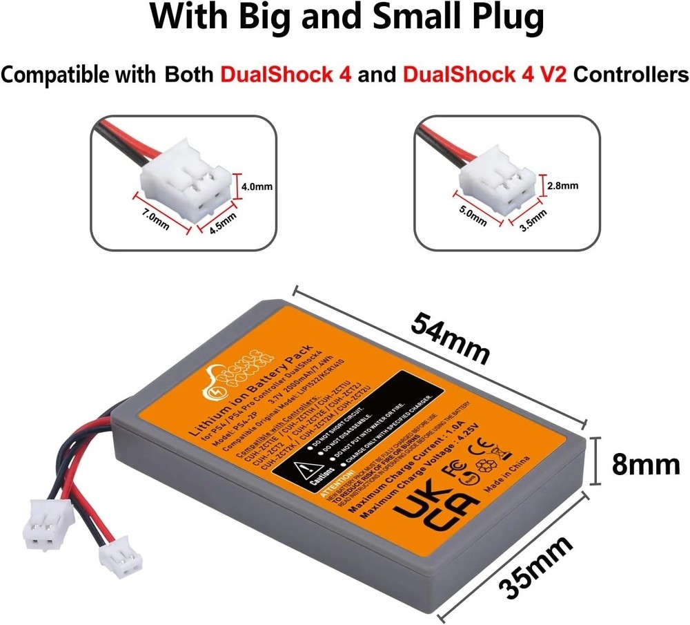 PS3 Controller Battery Replacement, 2 Pack LIP1359 Battery for Sony Playstati..