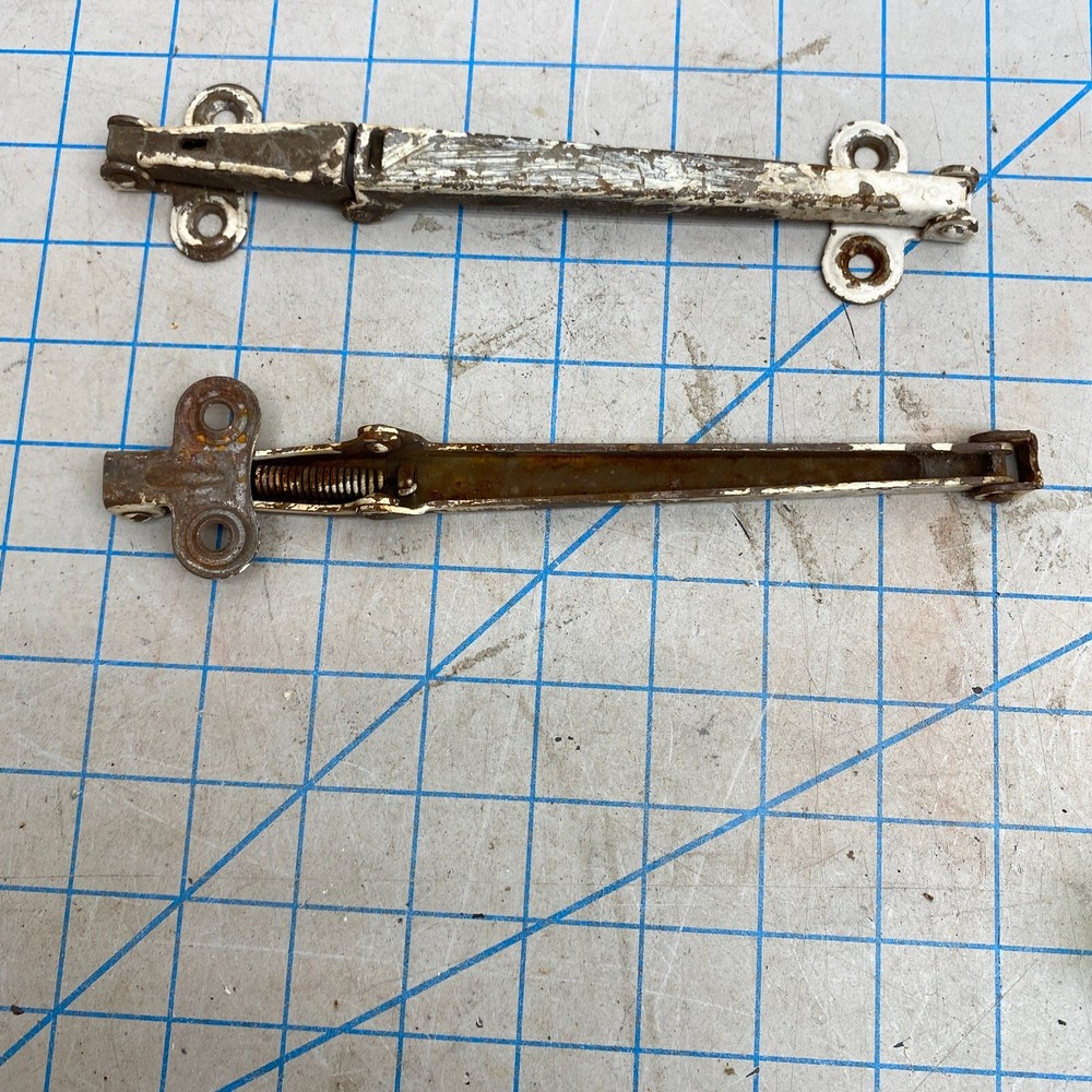 2x Vintage Universal Lid/Door Hinge Support Bracket Unknown - Broken