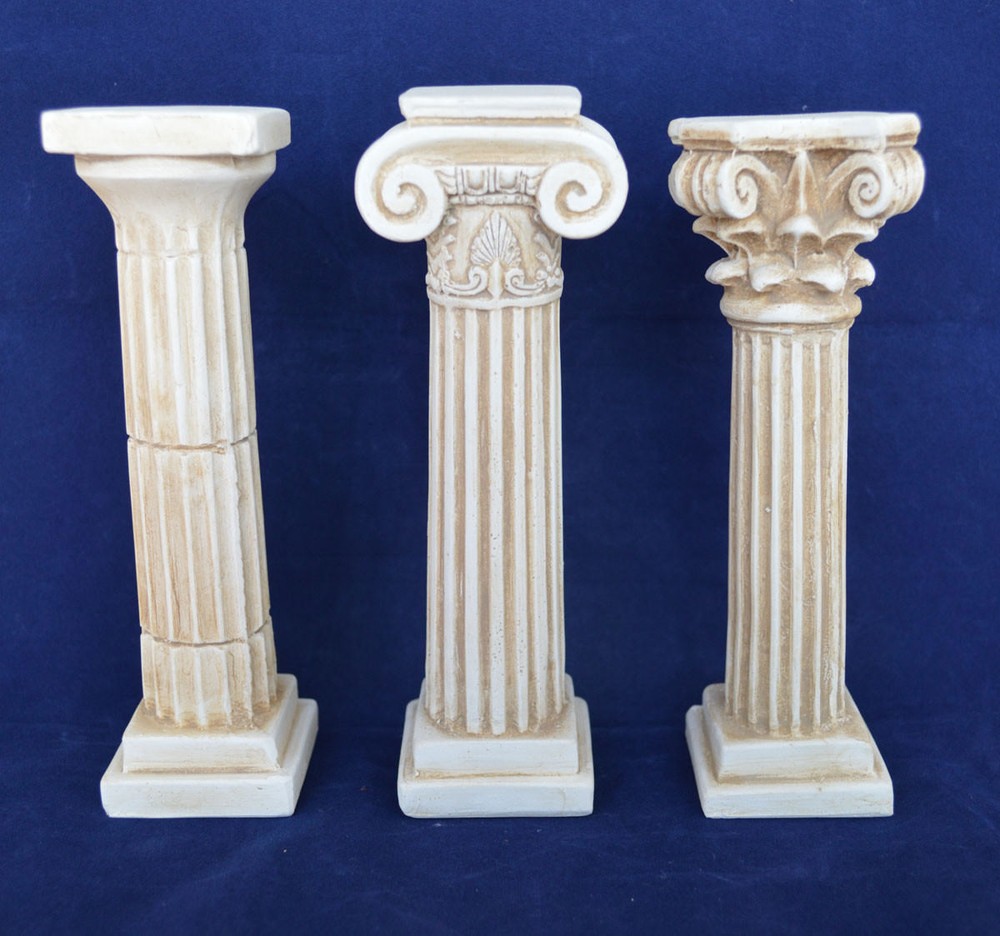 Ancient Doric Corinthian Ionic order small columns set - Classical architecture