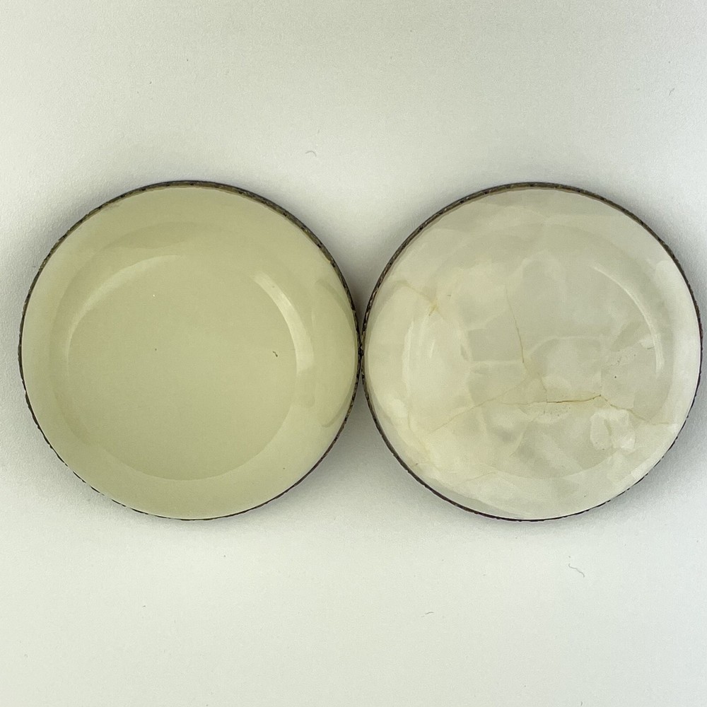 Fine Quality Solid “800” Silver Mounted Polished Hardstone Pin Dishes Salts 5cm