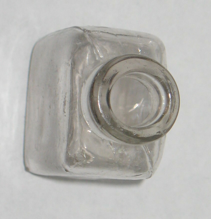 Vintage Rectangular Clear Glass Bottle Apothecary Prop Vase Barn Dig Dump Find