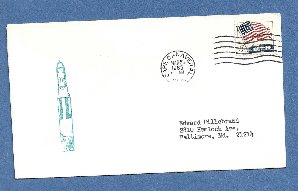 GEMINI 3 LAUNCH MAR 23,1965 CAPE  SPACE COVER NASA