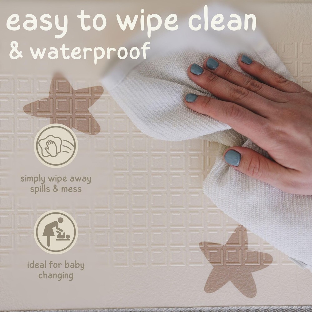 Baby Play Mat, Thick Foam with Pattern Design, Foldable Waterproof Padded Cra...