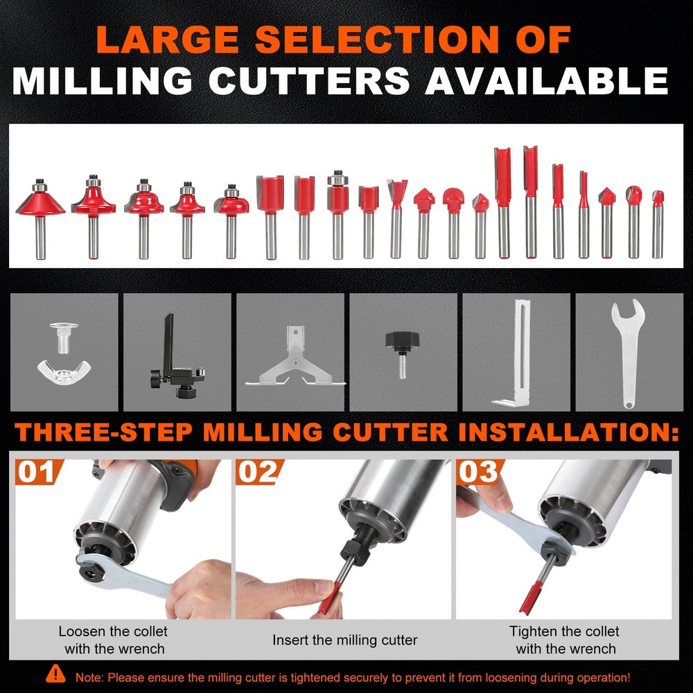Cordless Multi-function Router NEW 30000 Rpm with 20 Bits Upgraded 21V