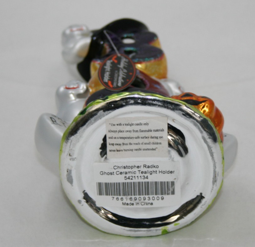 Christopher Radko Ghost Ceramic Tealight Holder BOO Holiday Celebrations NEW