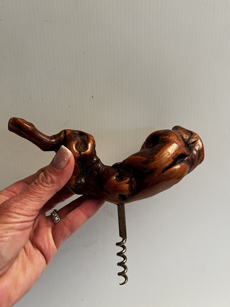Vintage French Grape Vine Root Handled Corkscrew Nice!