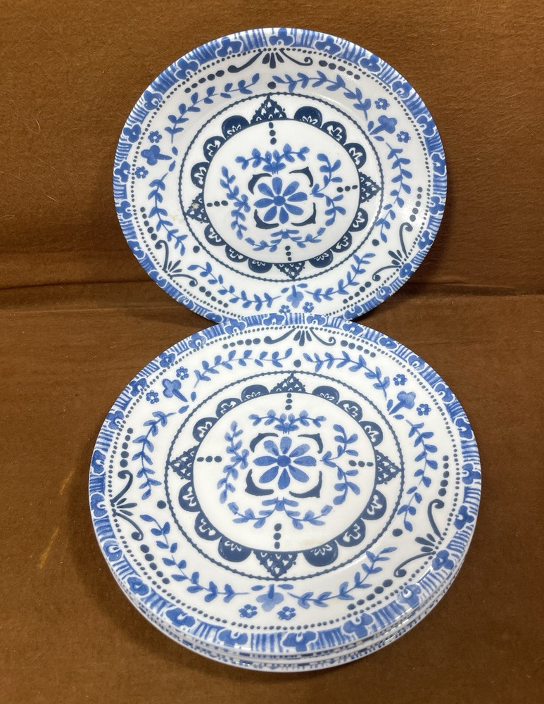 6 Appetizer Plates Set Lightweight Durable Chip Resistant Glass Dinnerware